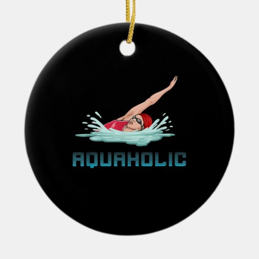 Schwimmen Cap Goggles Schwimmen Liebe Funny Swimme Keramik Ornament (Vorne)