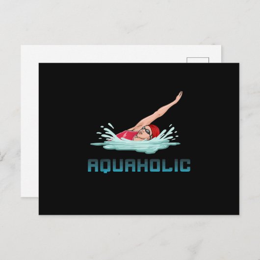 Schwimmen Cap Goggles Schwimmen Liebe Funny Swimme Postkarte (Vorne/Hinten)