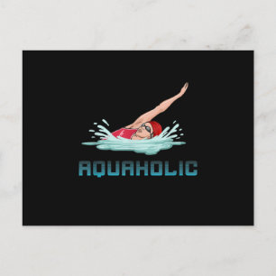 Schwimmen Cap Goggles Schwimmen Liebe Funny Swimme Postkarte