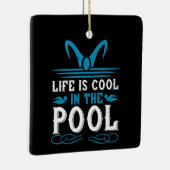 Schwimmen - Das Leben im Schwimmbad ist cool Keramikornament (Rechts)