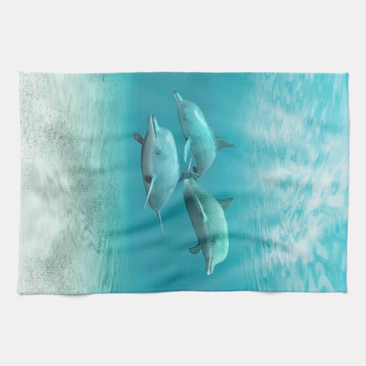 Schwimmen-Delphine Handtuch (Horizontal)