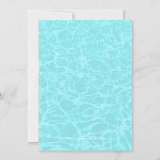 Schwimmen Delphine Pool oder Beach Birthday Party Einladung (Rückseite)