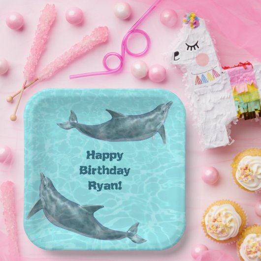 Schwimmen Delphine Pool oder Beach Birthday Party Pappteller (Party)