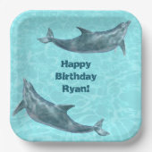 Schwimmen Delphine Pool oder Beach Birthday Party Pappteller (Vorderseite)