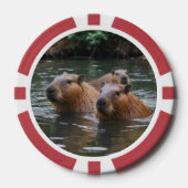 Schwimmen der Capybaras im Fluss, Pokerchips (Vorderseite)