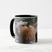 Schwimmen der Capybaras im Fluss, Tasse (Vorderseite Links)