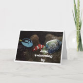 SCHWIMMEN DER FISCHE, UM ZU SAGEN, HI UND GLÜCKLIC KARTE (Vorderseite)