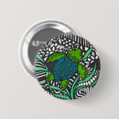 Schwimmen der Honu-Meeresschildkröte mit Algenscha Button (Vorne & Hinten)