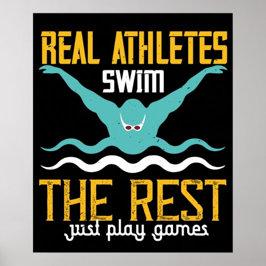 Schwimmen - echte Sportler schwimmen Poster (Vorne)