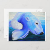 Schwimmen Eisbärenmalerei Postkarte (Vorne/Hinten)