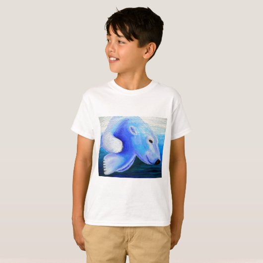 Schwimmen Eisbärenmalerei T-Shirt (Vorne ganz)