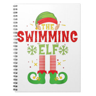 Schwimmen Elf Familie Matching Gruppe Weihnachten Notizblock