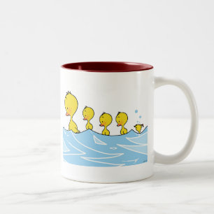 Schwimmen-Enten-Familie Zweifarbige Tasse