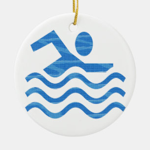 Schwimmen-Erfolg - heiße Zeit-cooler Verstand Keramik Ornament