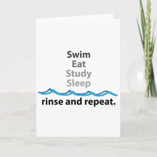 Schwimmen, essen, studieren, schlafen ... spülen u karte (Vorderseite)