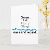 Schwimmen, essen, studieren, schlafen ... spülen u karte (Gelbe Blume)