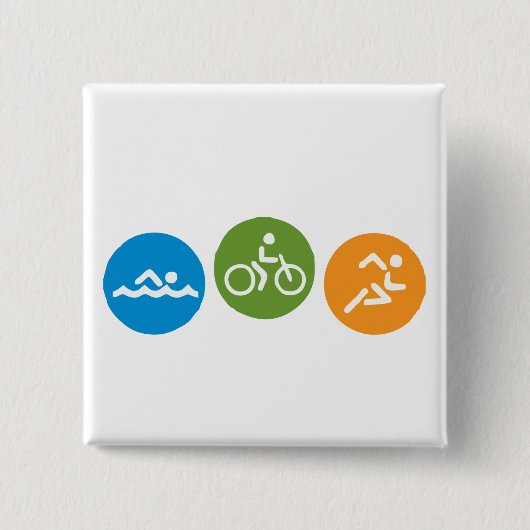 Schwimmen-Fahrrad-Lauf Button (Vorderseite)