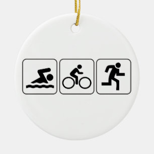 Schwimmen, Fahrrad, Lauf - Triathlon Keramikornament