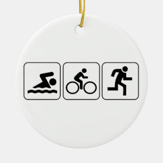 Schwimmen, Fahrrad, Lauf - Triathlon Keramikornament