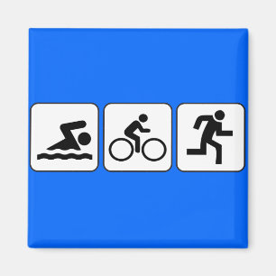 Schwimmen, Fahrrad, Lauf - Triathlon Magnet