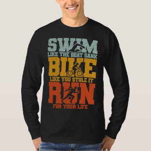 Schwimmen Fahrrad Laufen Triathlon Vintage Extrems T-Shirt