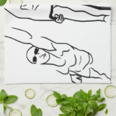 Schwimmen-Fahrrad-Lauftriathlon-Frau Geschirrtuch (Gefaltet)