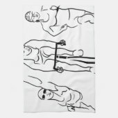 Schwimmen-Fahrrad-Lauftriathlon-Frau Geschirrtuch (Vertikal)