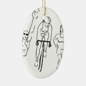Schwimmen-Fahrrad-Lauftriathlon-Frau Keramikornament (Rechts)