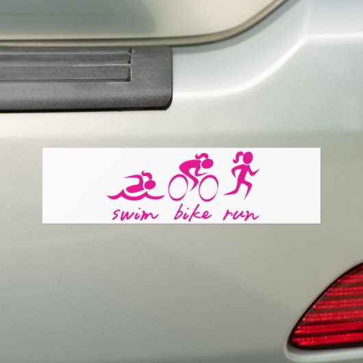 Schwimmen-Fahrrad Tri Laufmädchen Autoaufkleber (Auf Auto)