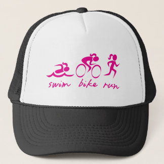 Schwimmen-Fahrrad Tri Laufmädchen Truckerkappe