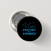 Schwimmen Fan gibt Anatomie eines Schwimmers Button (Vorne & Hinten)