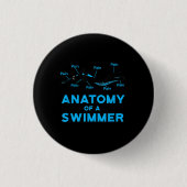 Schwimmen Fan gibt Anatomie eines Schwimmers Button (Vorderseite)