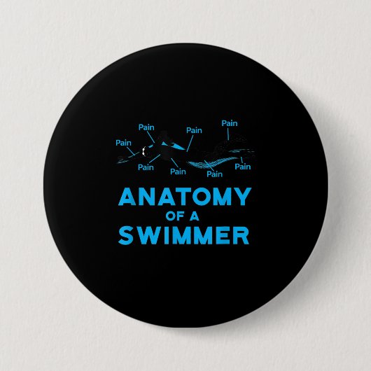 Schwimmen Fan gibt Anatomie eines Schwimmers Button (Vorderseite)
