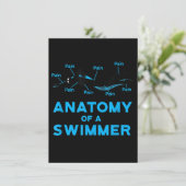 Schwimmen Fan gibt Anatomie eines Schwimmers Einladung (Stehend Vorderseite)