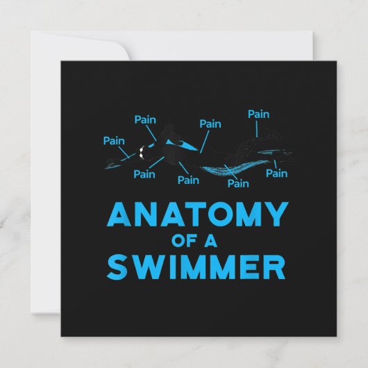 Schwimmen Fan gibt Anatomie eines Schwimmers Einladung (Vorderseite)