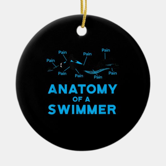 Schwimmen Fan gibt Anatomie eines Schwimmers Keramik Ornament (Vorne)