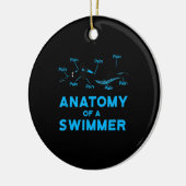 Schwimmen Fan gibt Anatomie eines Schwimmers Keramik Ornament (Links)