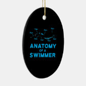 Schwimmen Fan gibt Anatomie eines Schwimmers Keramik Ornament (Rechts)