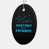 Schwimmen Fan gibt Anatomie eines Schwimmers Keramik Ornament (Links)