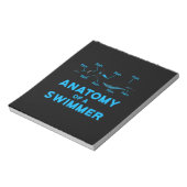 Schwimmen Fan gibt Anatomie eines Schwimmers Notizblock (Rotiert)