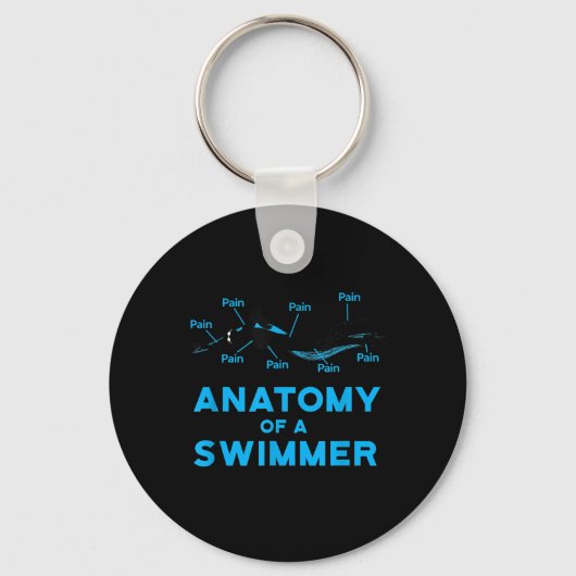 Schwimmen Fan gibt Anatomie eines Schwimmers Schlüsselanhänger (Vorderseite)