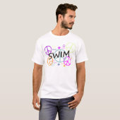 Schwimmen farbige Friedenszeichen T-Shirt (Vorne ganz)