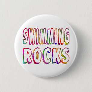 Schwimmen-Felsen Button