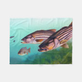 Schwimmen-Fisch-gestreifter Baß Fleecedecke (Vorderseite (Horizontal))