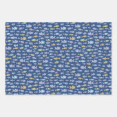 Schwimmen Fisch Nautical Beach Sea Life Patterns Geschenkpapier Set (Vorderseite 3)