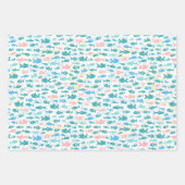 Schwimmen Fisch Nautical Beach Sea Life Patterns Geschenkpapier Set (Vorderseite 2)