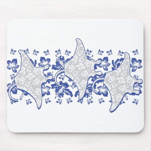 Schwimmen-Floral-Mantas Mousepad (Vorne)