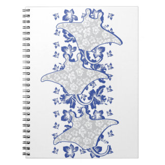 Schwimmen-Floral-Mantas Notizblock