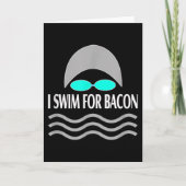 Schwimmen für Bacon Retro Schwimmer Karte (Vorderseite)