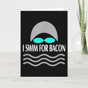 Schwimmen für Bacon Retro Schwimmer Karte